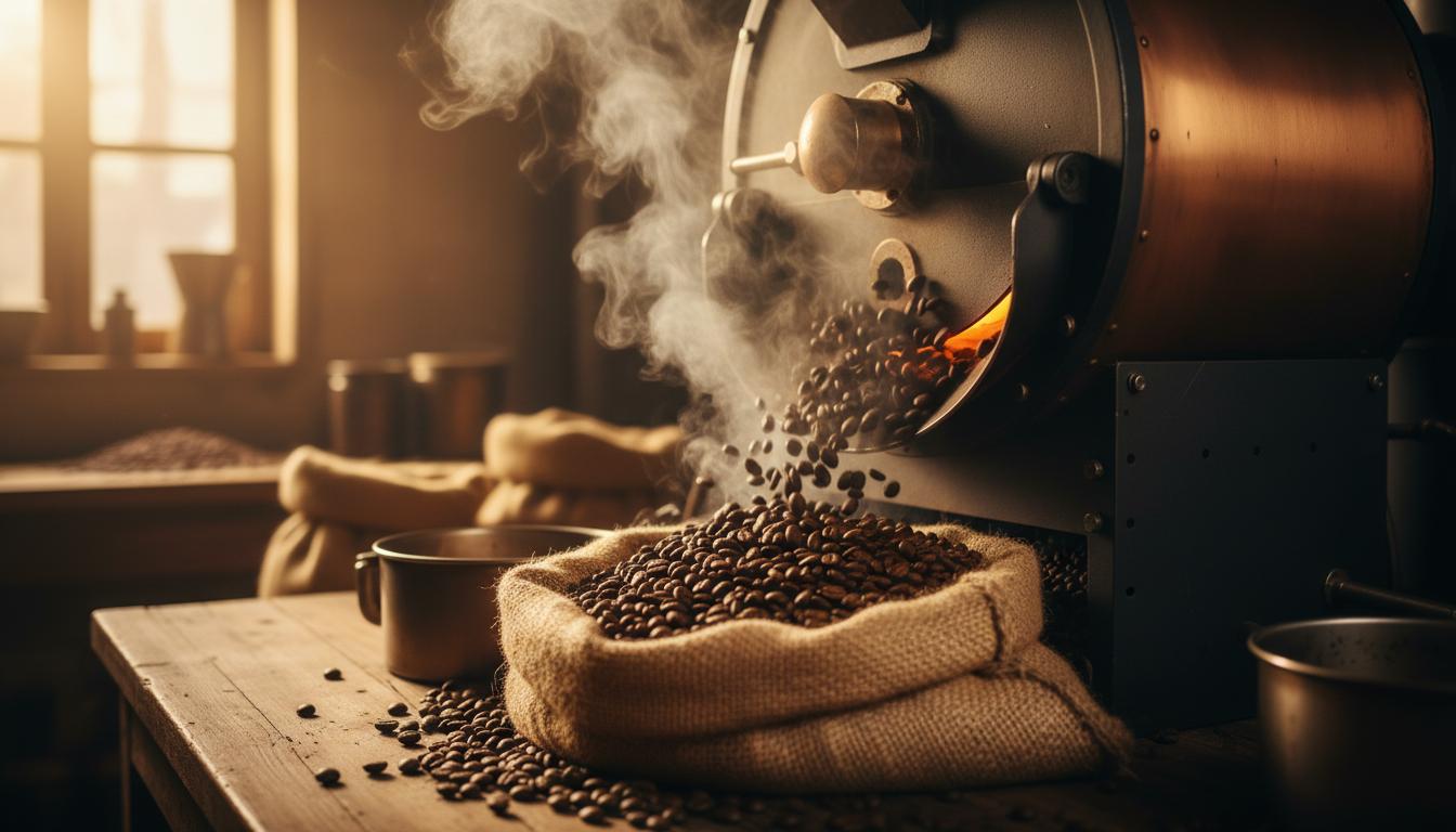 Proses roasting dan persiapan biji kopi