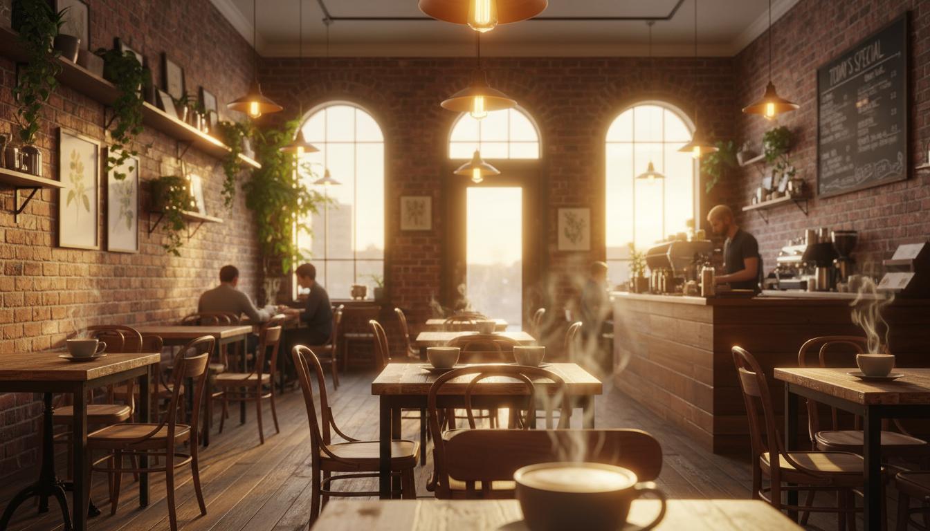 Interior hangat Senja Kopi